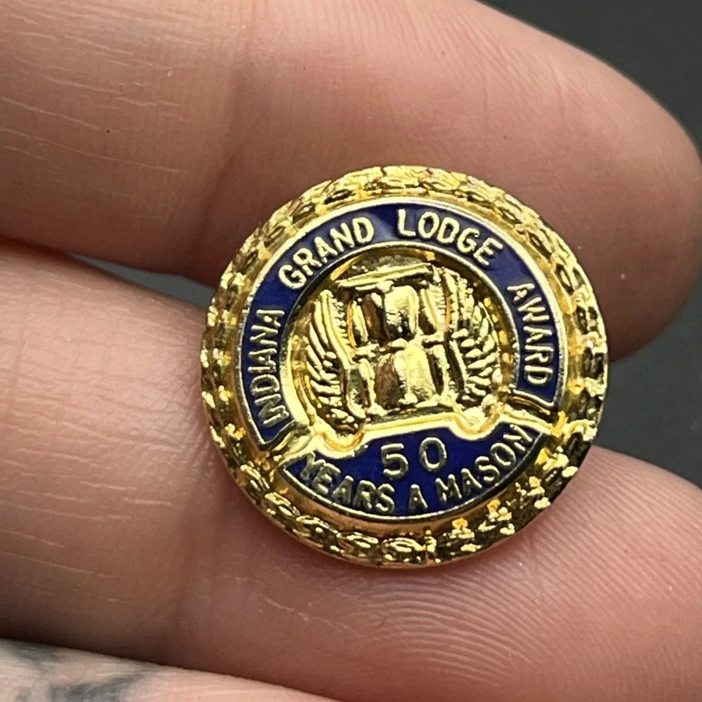 Indiana Grand Lodge Award 50 Years A‎ Mason Lapel Hat Pin